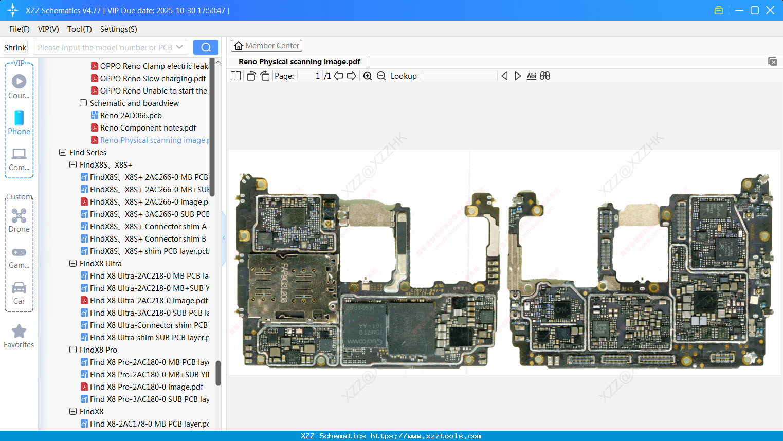 OPPO Reno Physical Scanning Image